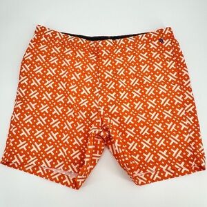 Lands’ End Men’s Stylish Orange Swim Shorts New Lined w/Pockets Swim Size 42